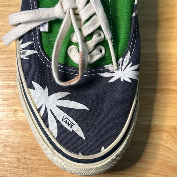 2 pair Vans: Green &navy palm trees and Yellow blue olive purple and black patch - Picture 2 of 14